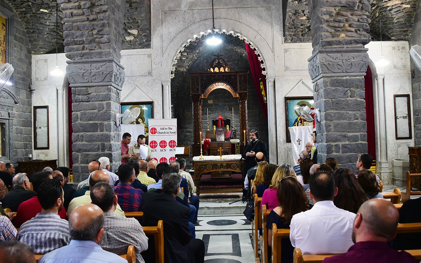 “Jesus is my rock”. ACN lays the foundation stone for the reconstruction of almost 100 ruined houses in Homs, Syria