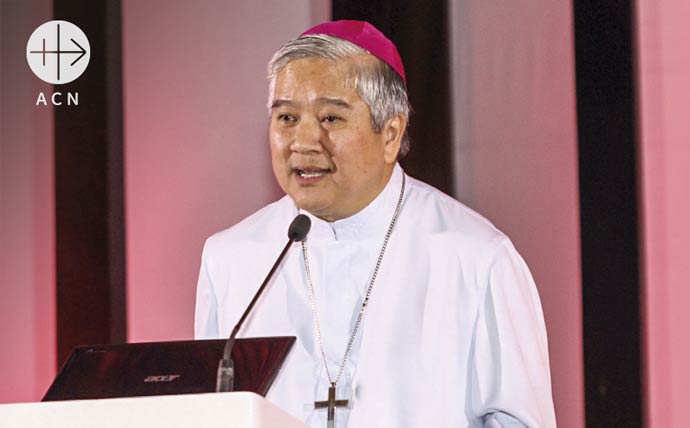 The president of the Catholic Bishops’ Conference of the Philippines and president of ACN Philippines, Socrates Buenaventura Villegas