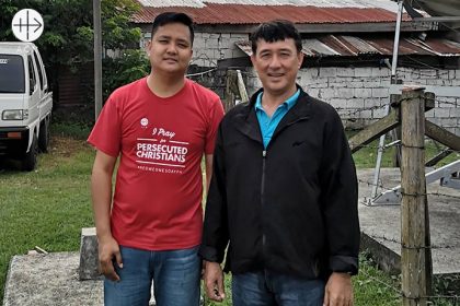 On the left: Jonathan Luciano with Fr Romeo Saniel OMI - Apostolic Administrator of Jolo.