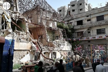 Haiyar Palace, one of the big houses in Homs, destroyed by the bombs.