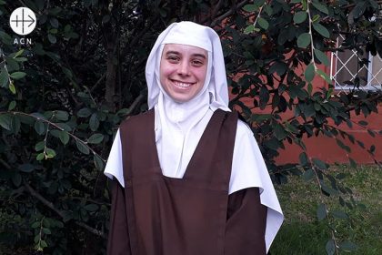 A radiant bride of Christ: Sister María, 22, in the convent garden.