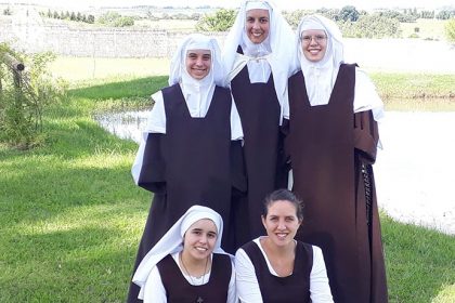A growing community: three professed Sisters with a novice and a postulant.