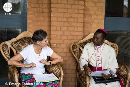 Christine du Coudray and Mgr. Emery Kibal.