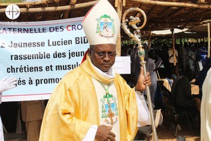 Bishop Laurent Birfuoré Dabiré of the diocese of Dori, in the northeast of Burkina Faso.