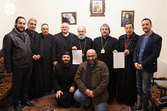 13 February 2019, when the foundation document of the Homs Reconstruction Committee was signed in the city of Homs. This ecumenical body created to overview the reconstruction of Christian houses in Homs was created by the leaders of five Church communities and ACN.