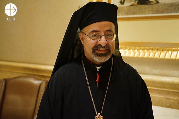 Coptic Catholic Patriarch Ibrahim Sidrak (Patriarch of the Catholic Coptic Church in Egypt) during Abu Dhabi conference on human fraternity.