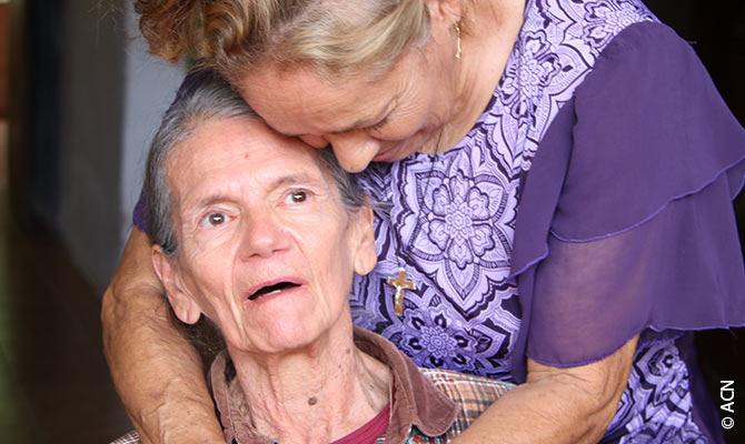 Pastoral care in a Venezuelan retirement home.