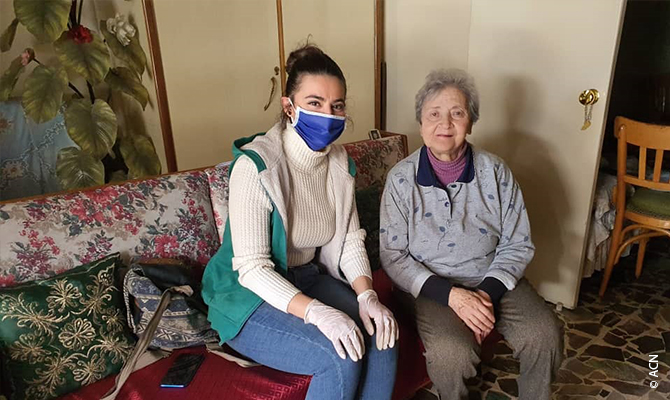 The Congregation of Jesus and Mary supervises another aid programme in the capital Damascus for over 100 families. Many of these families include very elderly members living in conditions where the sanitation is extremely bad