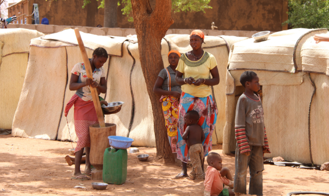 Displaced families in Burkina Faso
