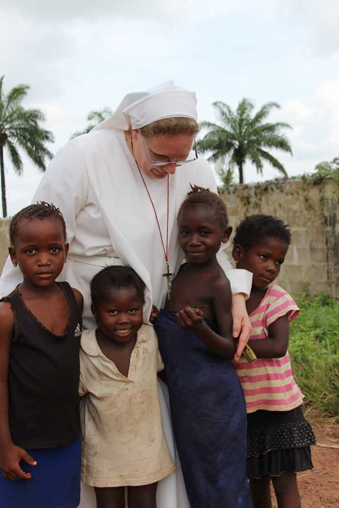 Sister Laura, polish sister from the congregation of Merciful Jesus, diocese of Makeni, Sierra Leone
