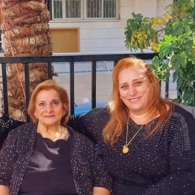 Samar Anton and her daughter Nahida, shot and killed by a sniper while sheltering in the church commpond of the Holy Family Parish, Gaza, 16 December 2023.