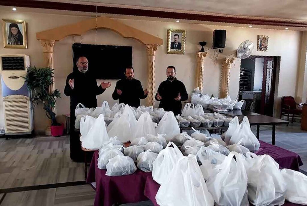 The St Youssef Church runs a charitable kitchen to feed 300 elderly and poor people in Damascus