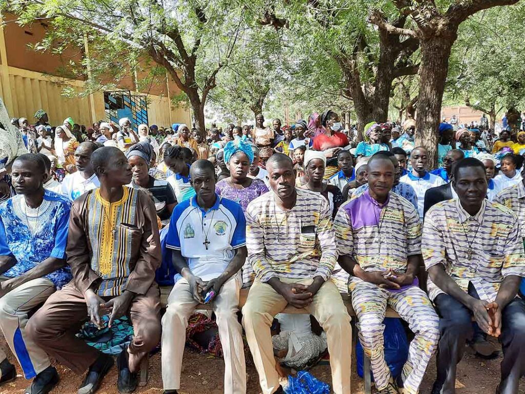 Faithful praying during a celebration