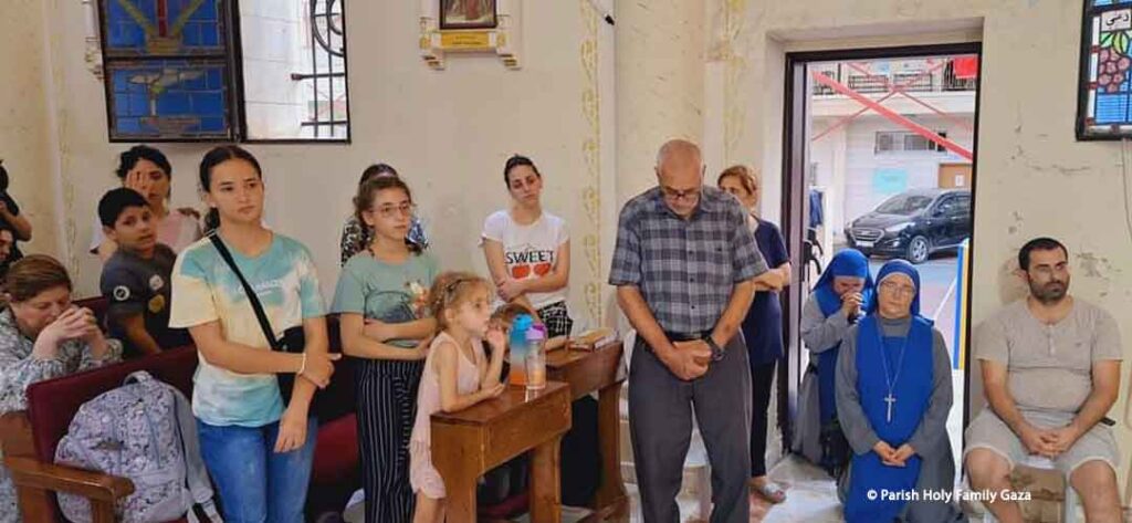 Heilige Messe in Gaza in der katholischen Pfarrei Heilige Familie