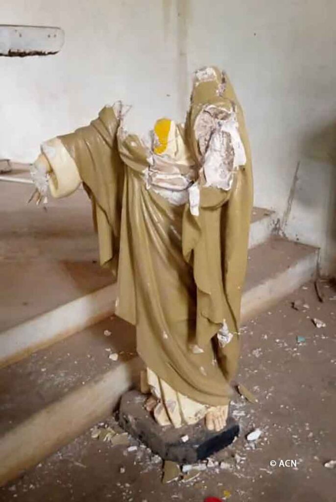 Vandalism to the parish church in the district of Zekuy-Doumbala, Burkina Faso