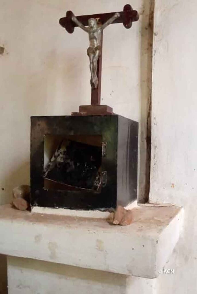 The tabernacle was desecrated when the Church was vandalised