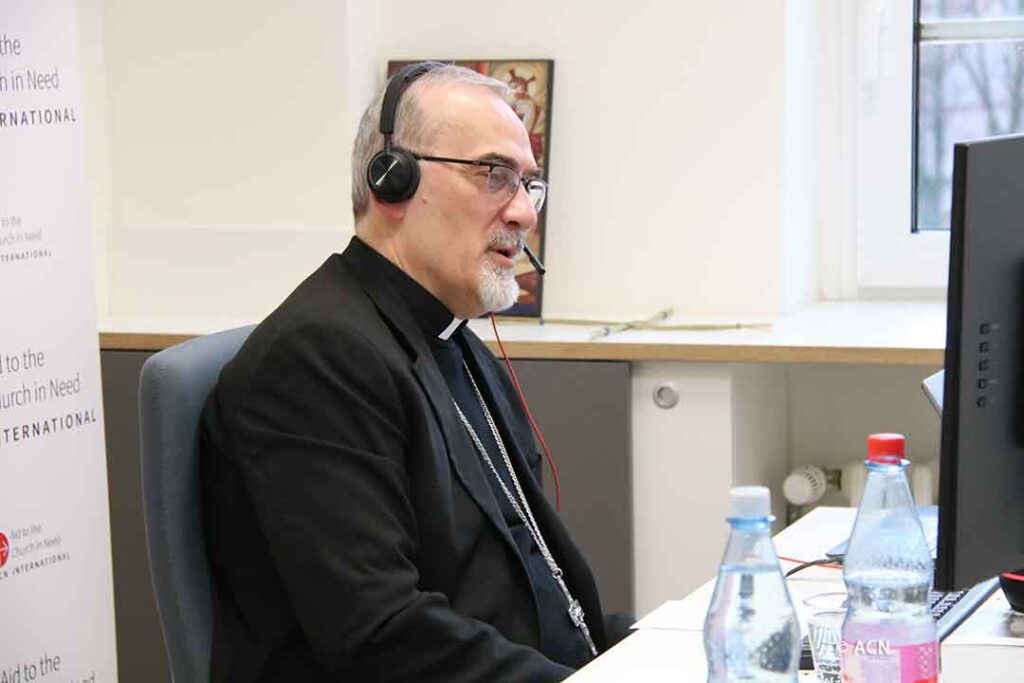 Online conference with Cardinal Pierbattista Pizzaballa, Patriarch of Jerusalem, at ACN International