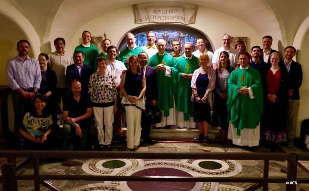 Members of ACN with Bishop Robert Francis Prevost